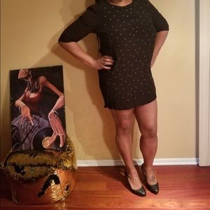 Carmakoma size 12 black/gray short dress w/ anchor